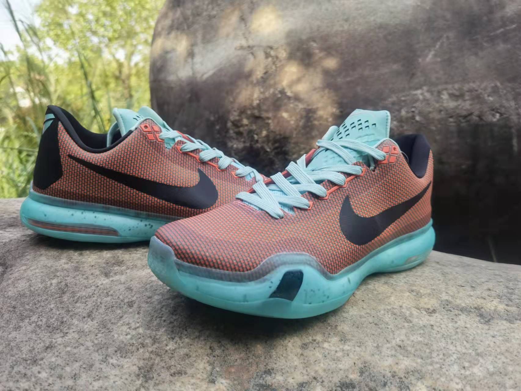 New Nike Kobe X Orange Black Jade Blue Shoes